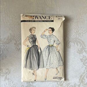 1950s Advance 8290 sewing pattern, size 11 jr and Mrs dress “Sew Easy”